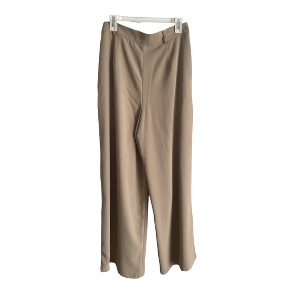SHEIN HIGH WAIST WIDE LEG KHAKI PANTS SIZE 1LG / 1MED. - Picture 5 of 6